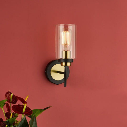 Greig Black & Gold Bathroom Wall Light