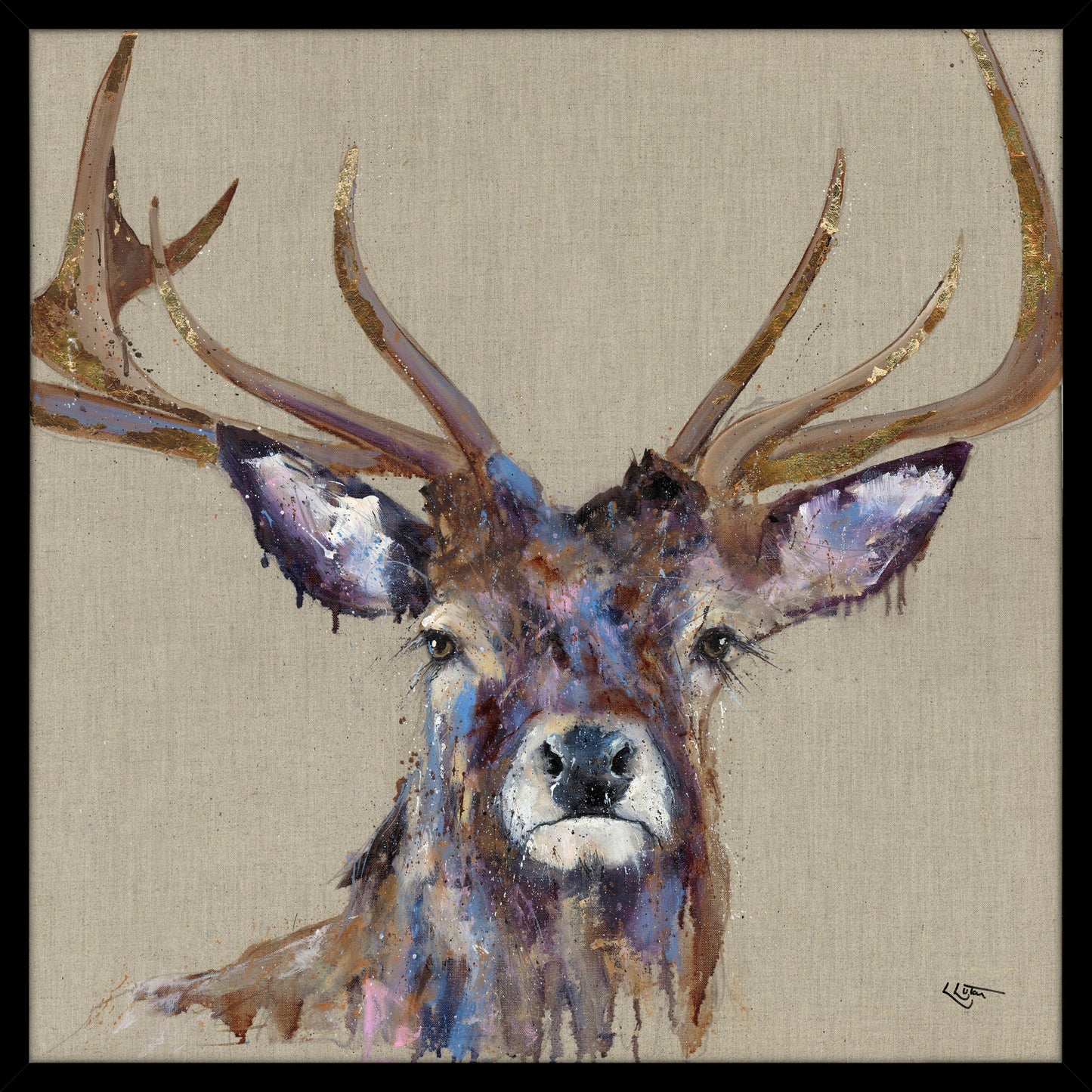 Brindle Stag Wall Art 105x105cm