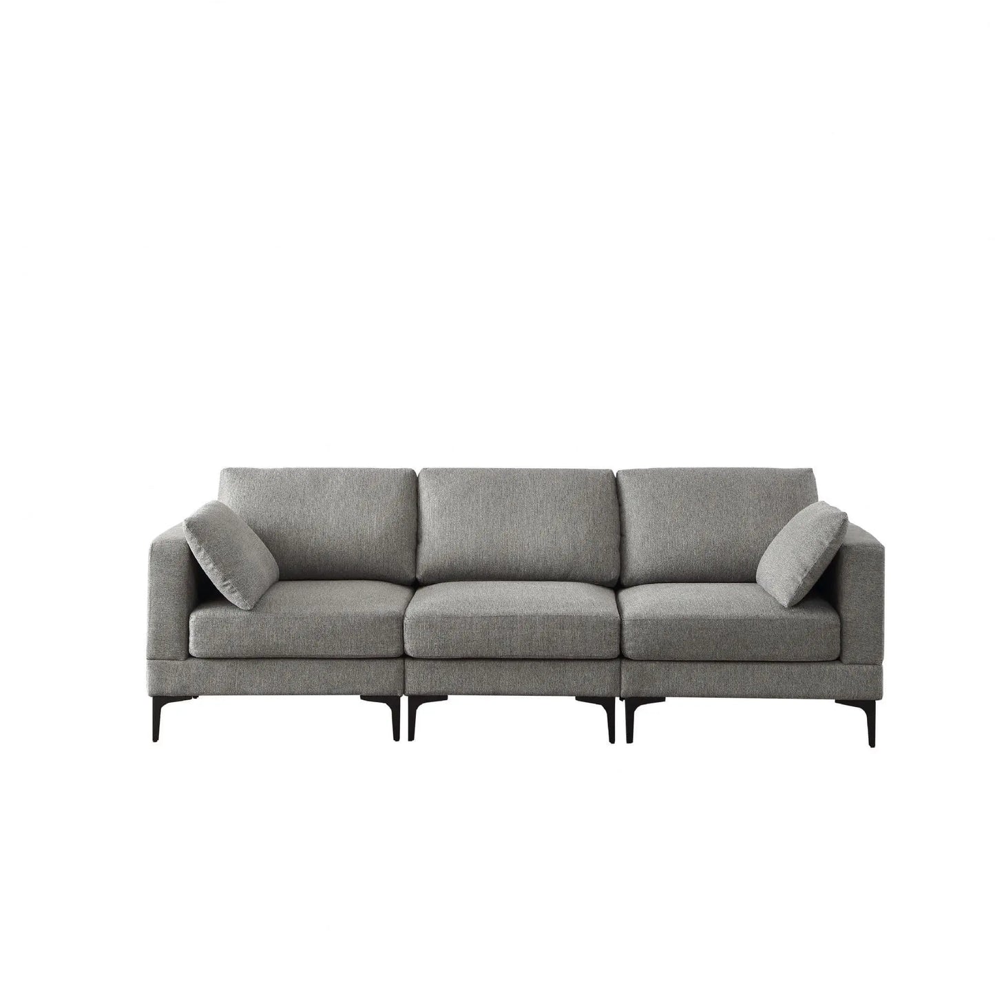 Beige sectional sofa on a white background