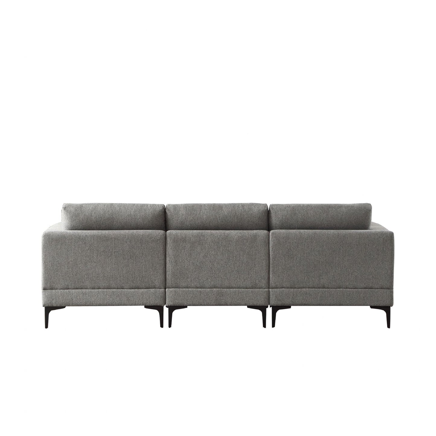 Gray sectional sofa on a white background