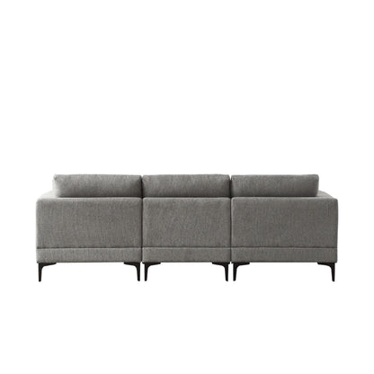 Gray sectional sofa on a white background