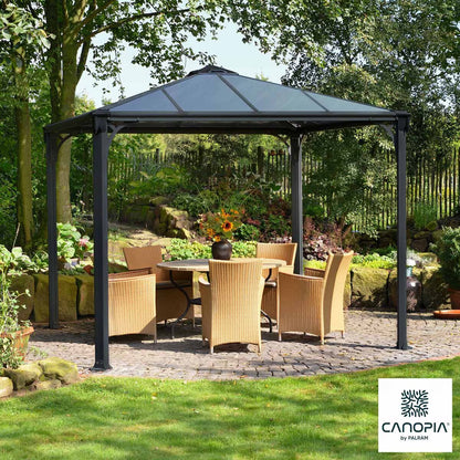 Palram Canopia Palermo 9Ft 8" X 9Ft 8" (3 X 3M) Aluminium and Polycarbonate Gazebo