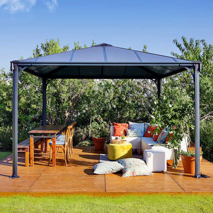 Palram Canopia Palermo 11Ft 9" X 11Ft 9" (3.6 X 3.6M) Aluminium and Polycarbonate Gazebo