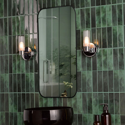 Hannah Polished Chrome & Glass Bathroom Wall Light