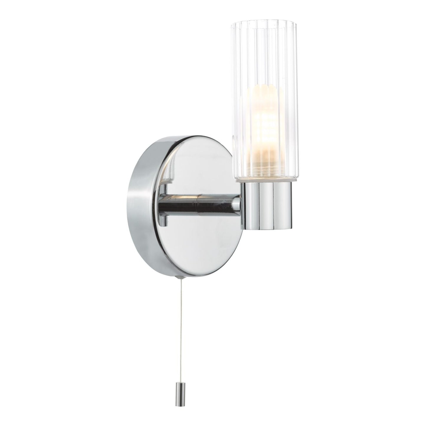 Hannah Polished Chrome & Glass Bathroom Wall Light