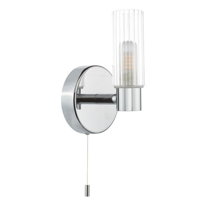 Hannah Polished Chrome & Glass Bathroom Wall Light