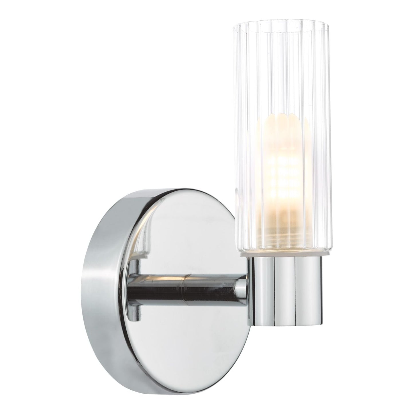 Hannah Polished Chrome & Glass Bathroom Wall Light