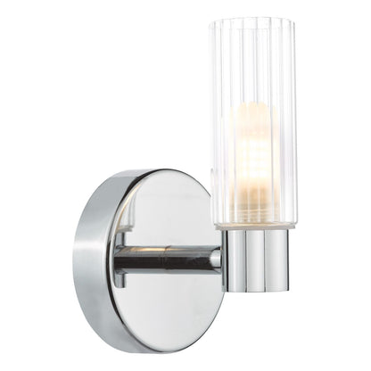 Hannah Polished Chrome & Glass Bathroom Wall Light