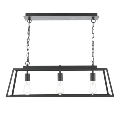Charley 3 Light Matte Black Ceiling Pendant Bar