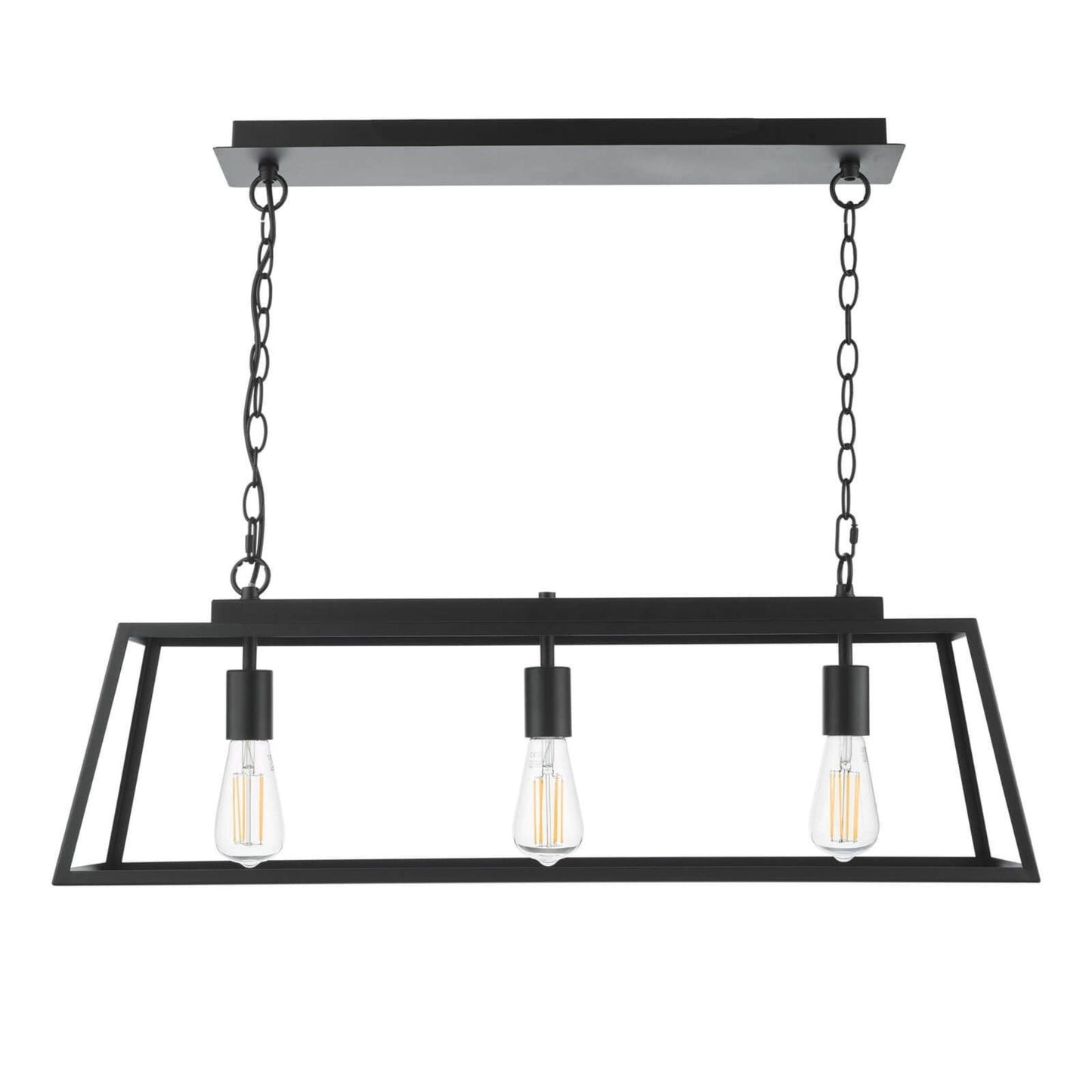 Charley 3 Light Matte Black Ceiling Pendant Bar