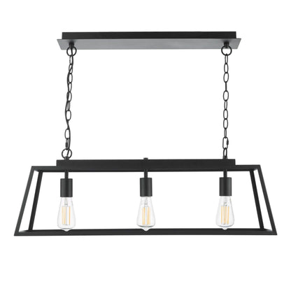 Charley 3 Light Matte Black Ceiling Pendant Bar