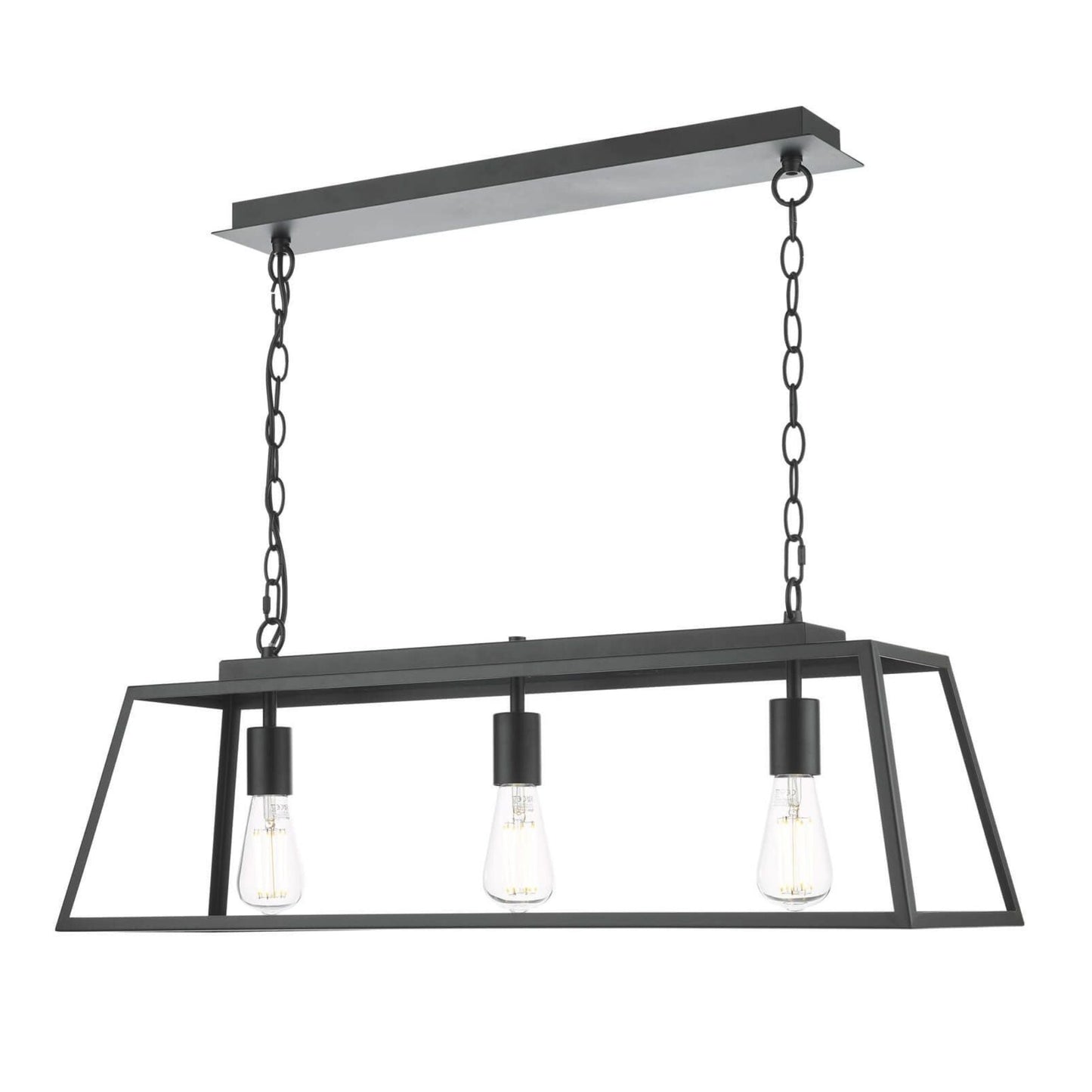 Charley 3 Light Matte Black Ceiling Pendant Bar
