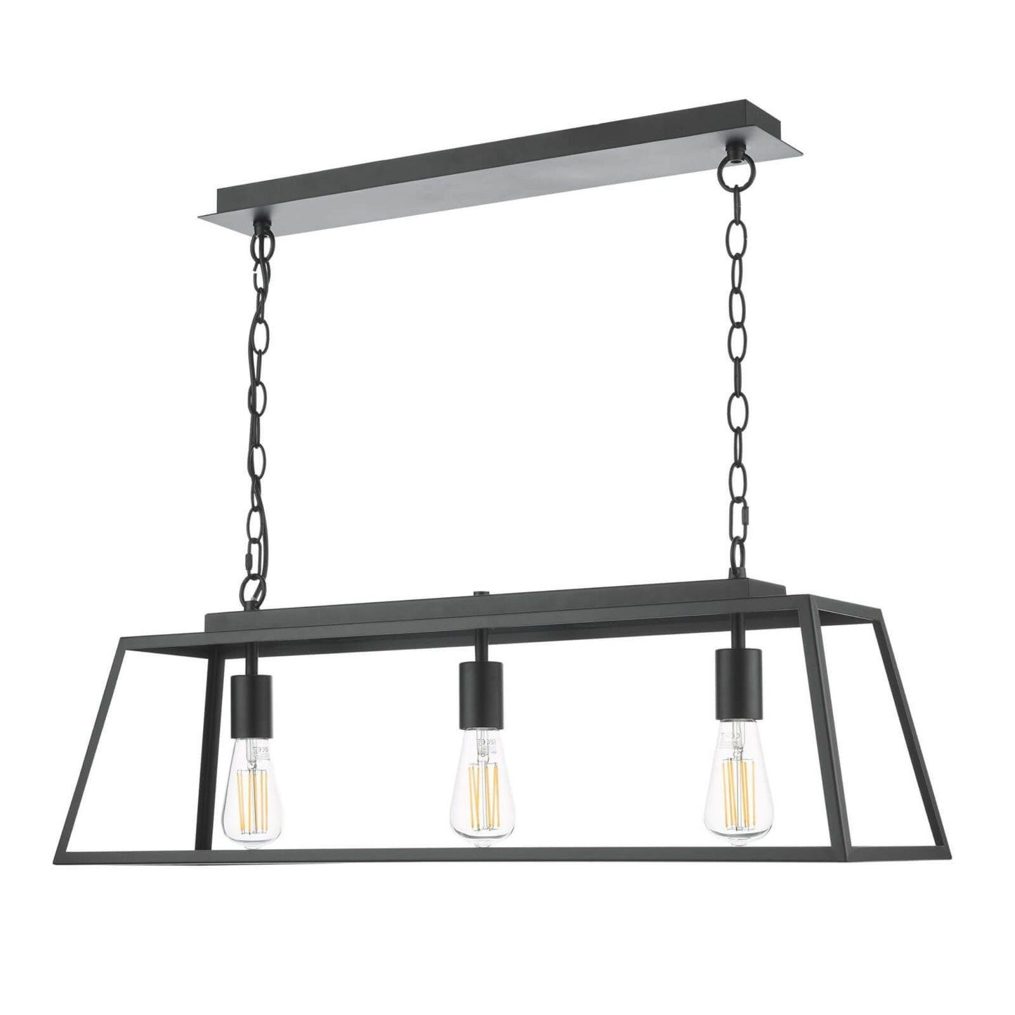 Charley 3 Light Matte Black Ceiling Pendant Bar