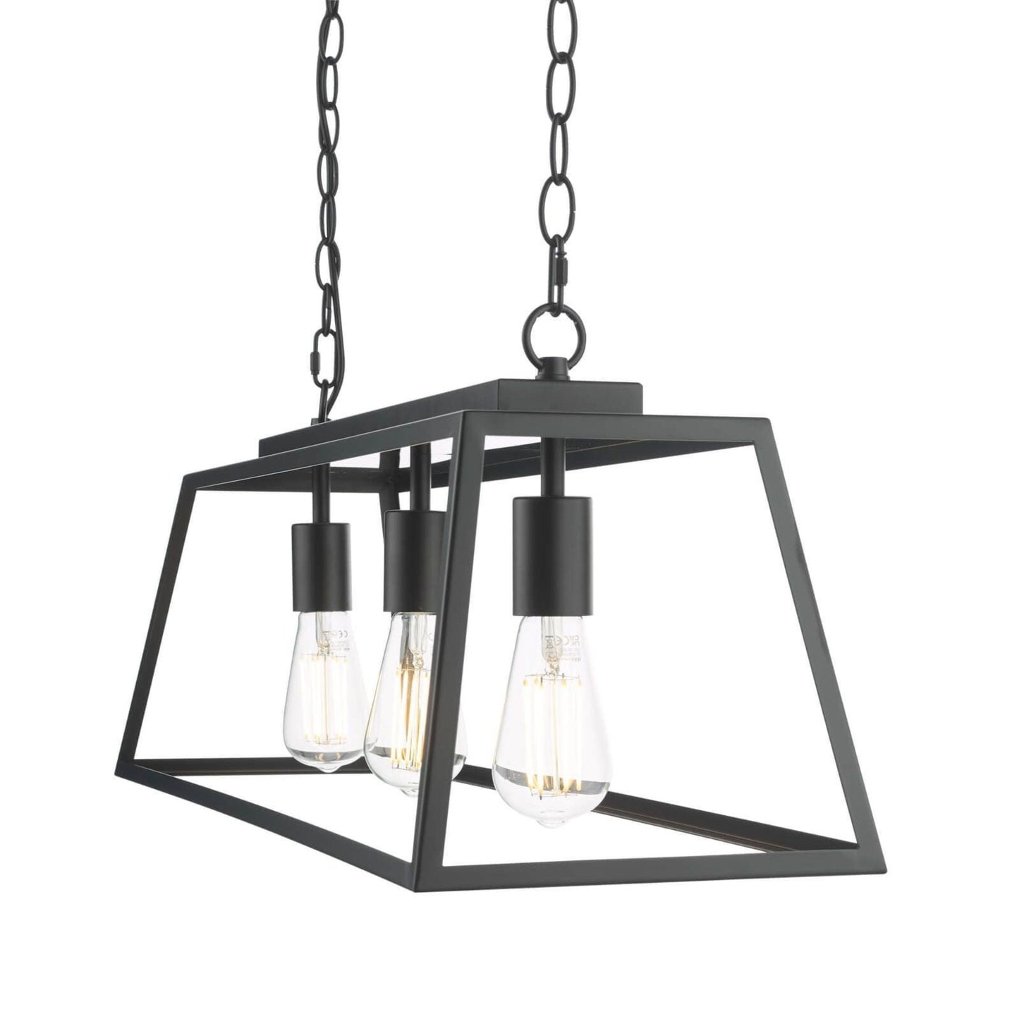 Charley 3 Light Matte Black Ceiling Pendant Bar