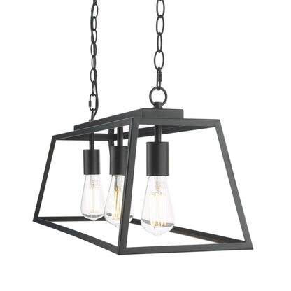 Charley 3 Light Matte Black Ceiling Pendant Bar
