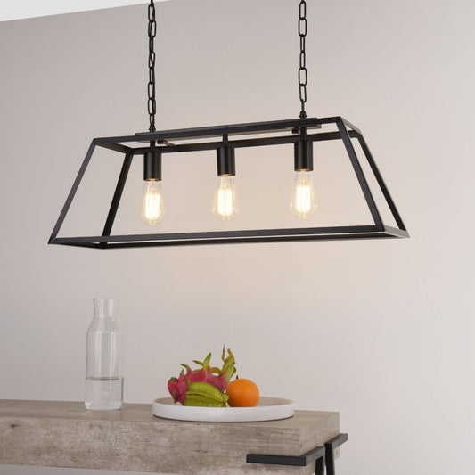 Charley 3 Light Matte Black Ceiling Pendant Bar