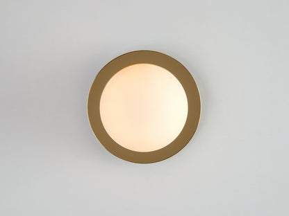 Brass opal disk wall light  Bathroom Wall Light BlissVeranda