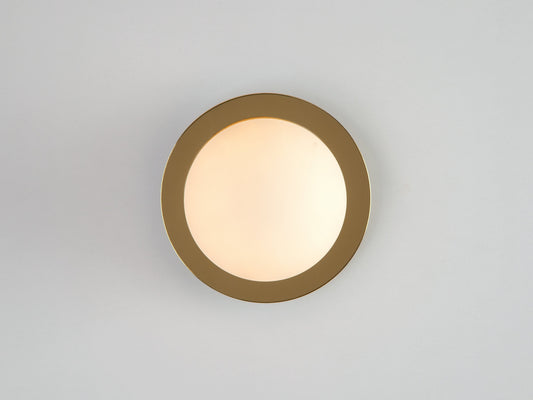 Brass opal disk wall light  Bathroom Wall Light BlissVeranda