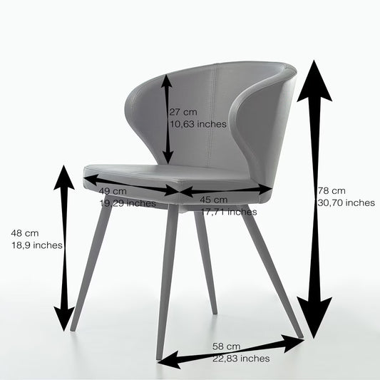 Peressini Doris Grey Faux Leather Dining Chair