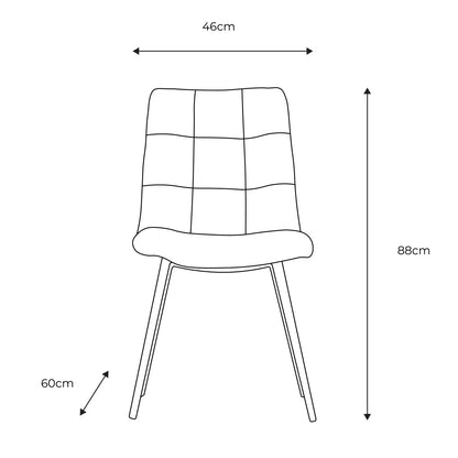 Stylish Darwin Grey Faux Leather Dining Chairs - Set of 2