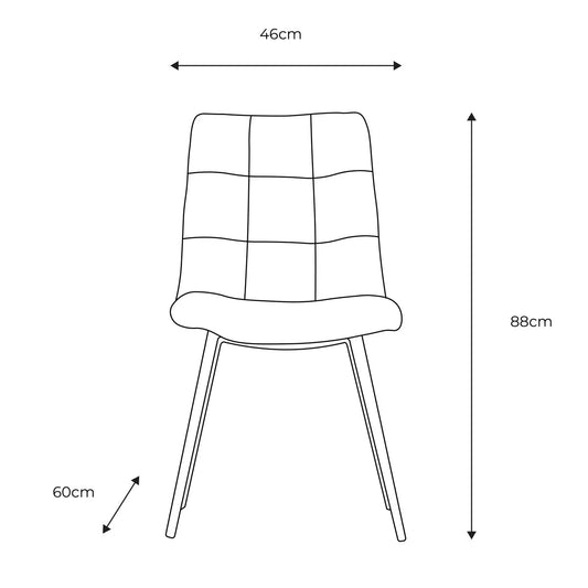 Stylish Darwin Grey Faux Leather Dining Chairs - Set of 2