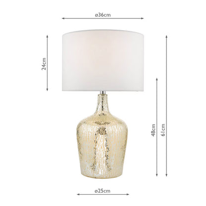Lolek Silver Glass Dual Light Table Lamp