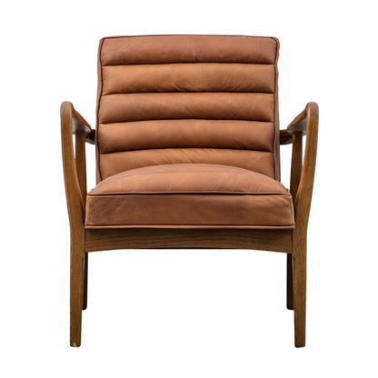 Gallery Datsun Brown Leather Armchair
