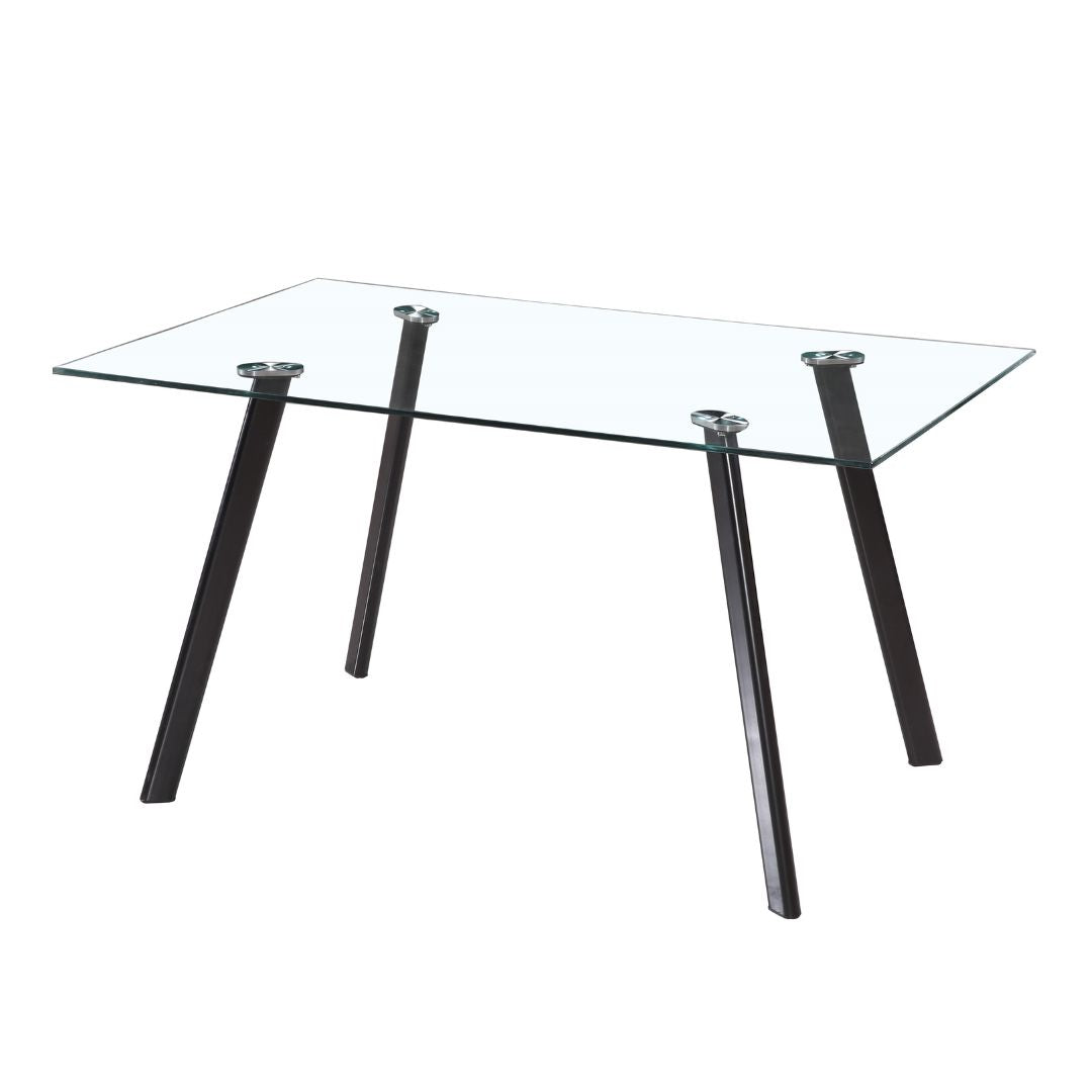 Galaxy Light Grey & Glass 4 Seater Dining Set