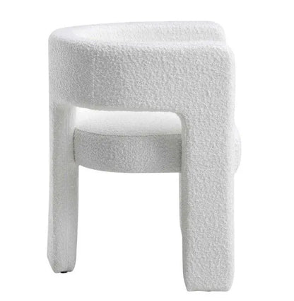Greenwich White Boucle Dining Chair - Armchair   BlissVeranda