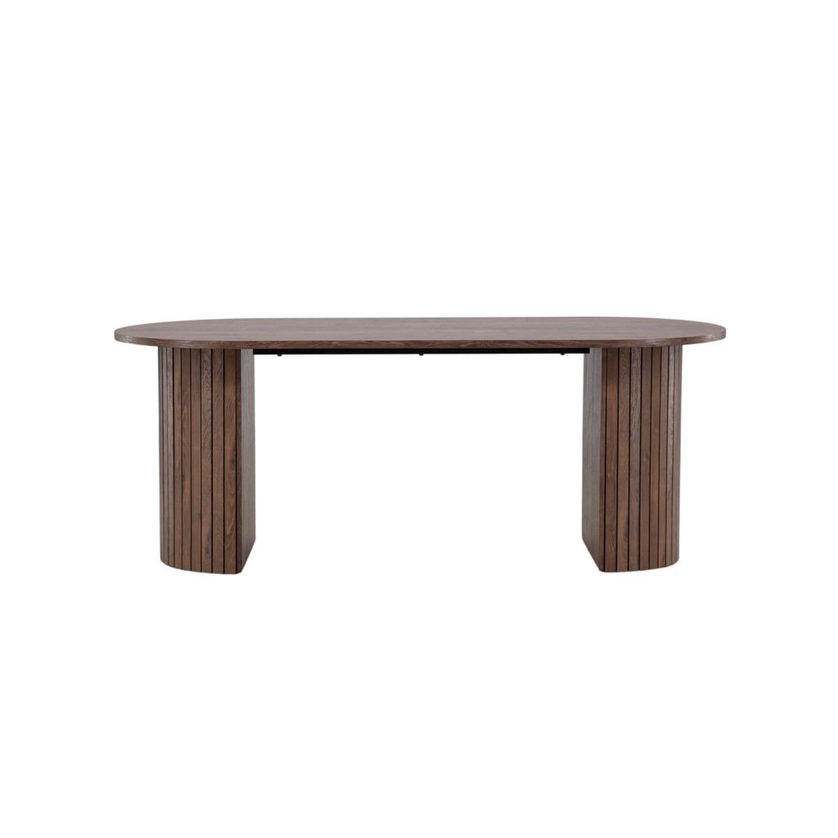 Wooden dining table on a white background