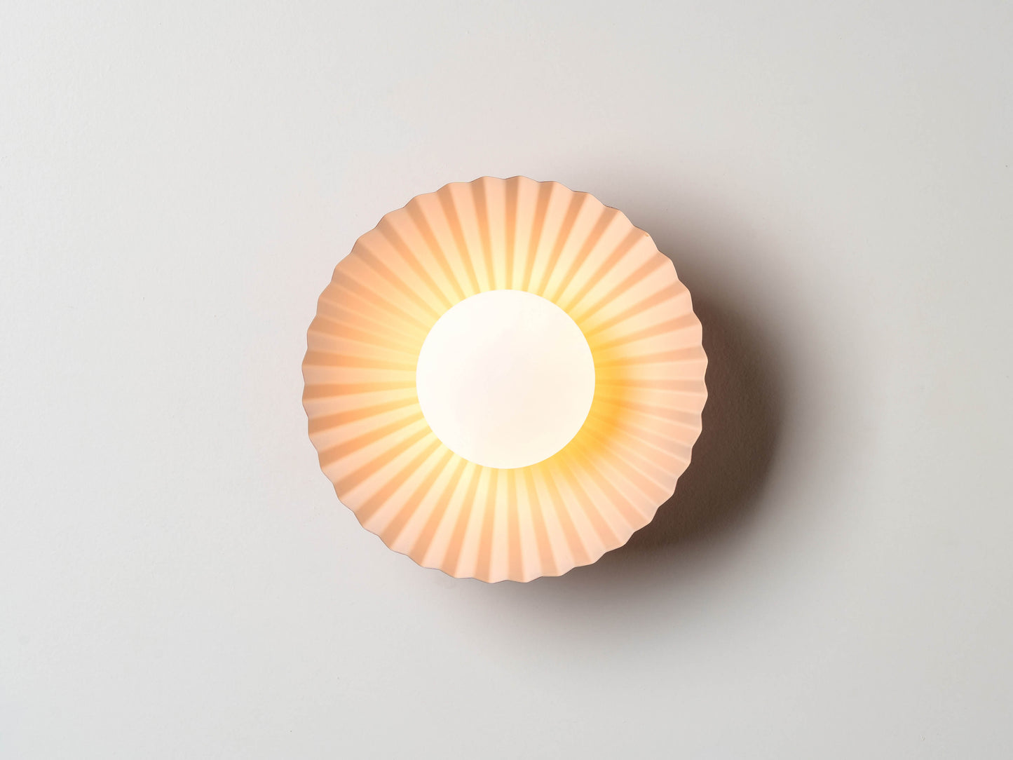 Burnt orange flush pleat wall light - BlissVeranda