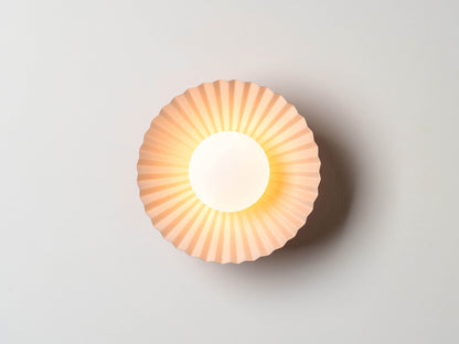 Burnt orange flush pleat wall light - BlissVeranda