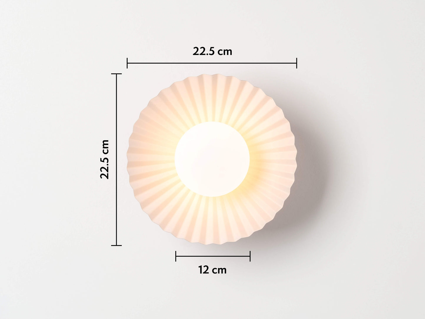 Burnt orange flush pleat wall light - BlissVeranda