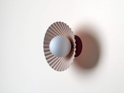 Burgundy flush pleat wall light - BlissVeranda