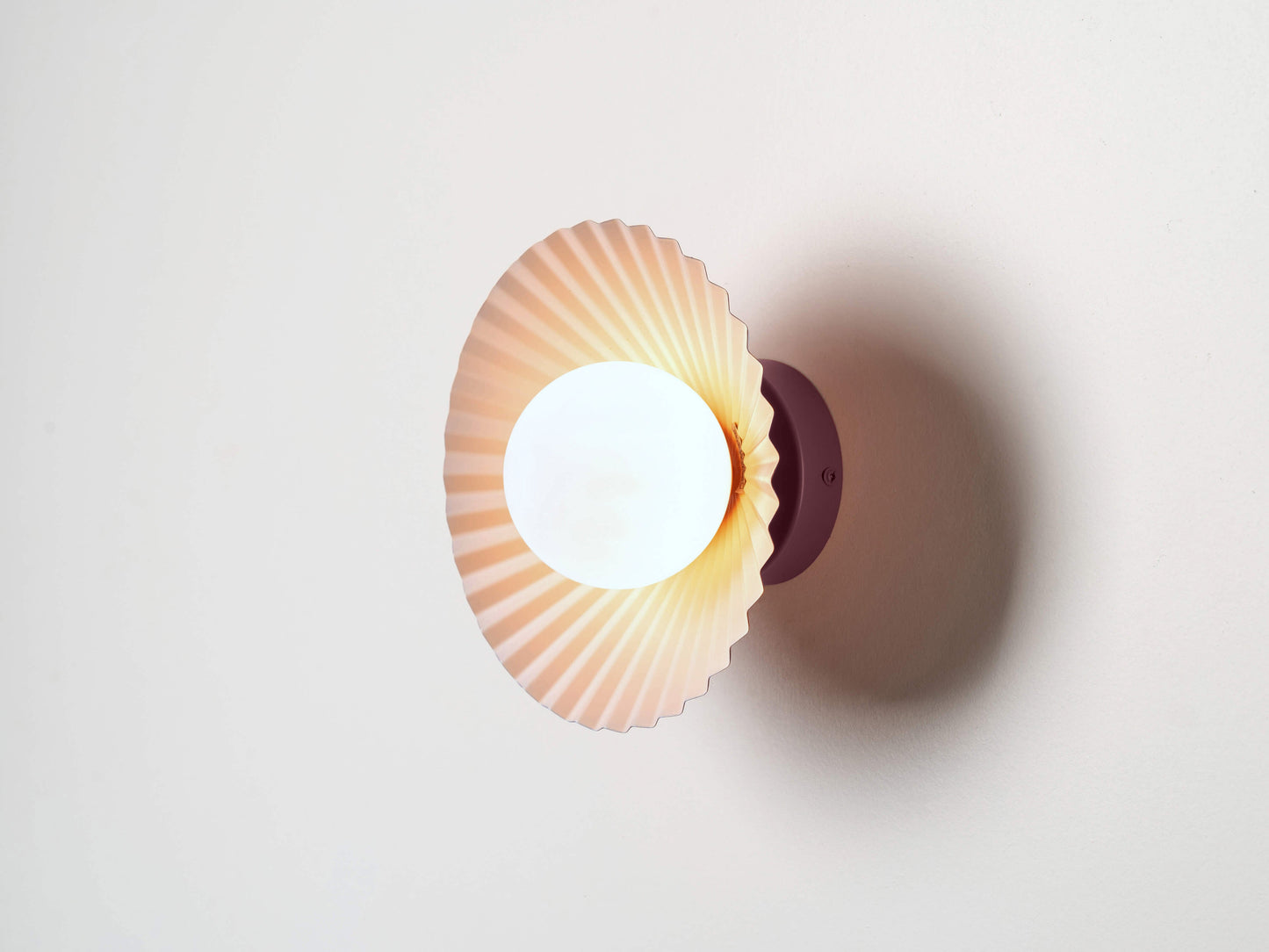 Burgundy flush pleat wall light - BlissVeranda