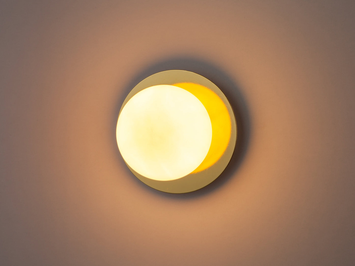 Brass opal disk wall light  Bathroom Wall Light BlissVeranda