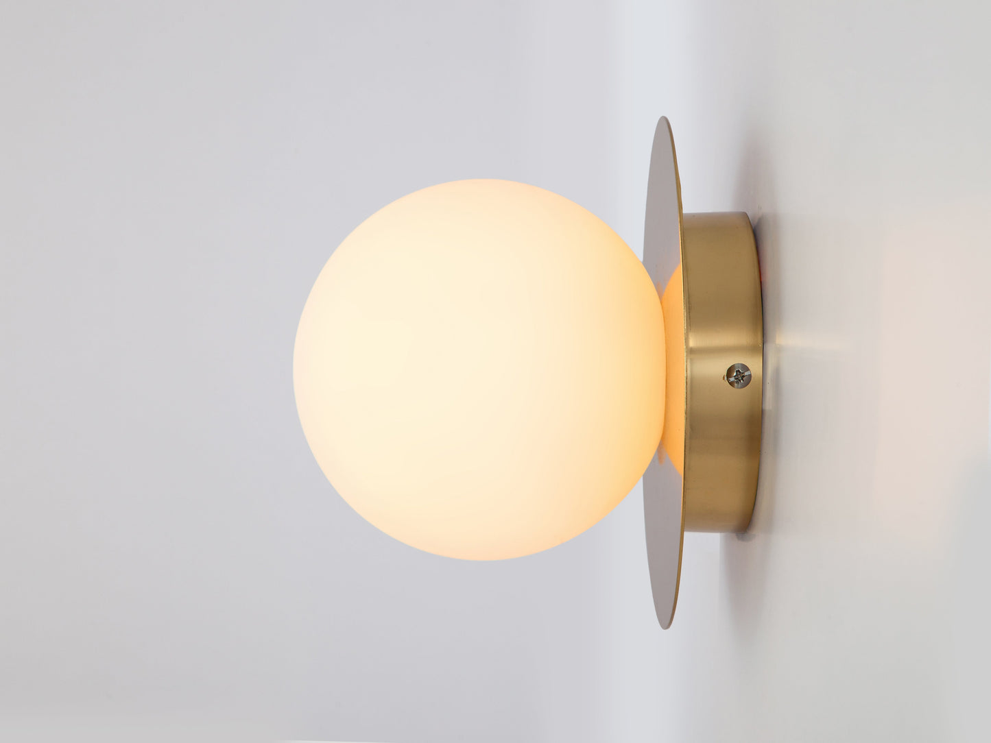 Brass opal disk wall light  Bathroom Wall Light BlissVeranda