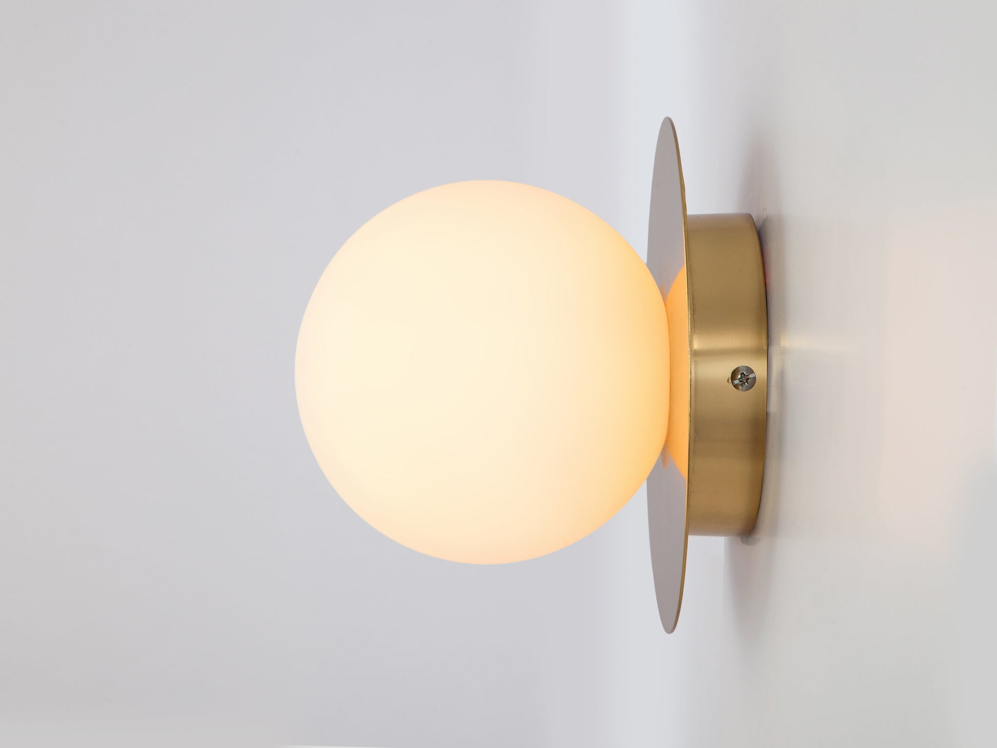 Brass opal disk wall light  Bathroom Wall Light BlissVeranda