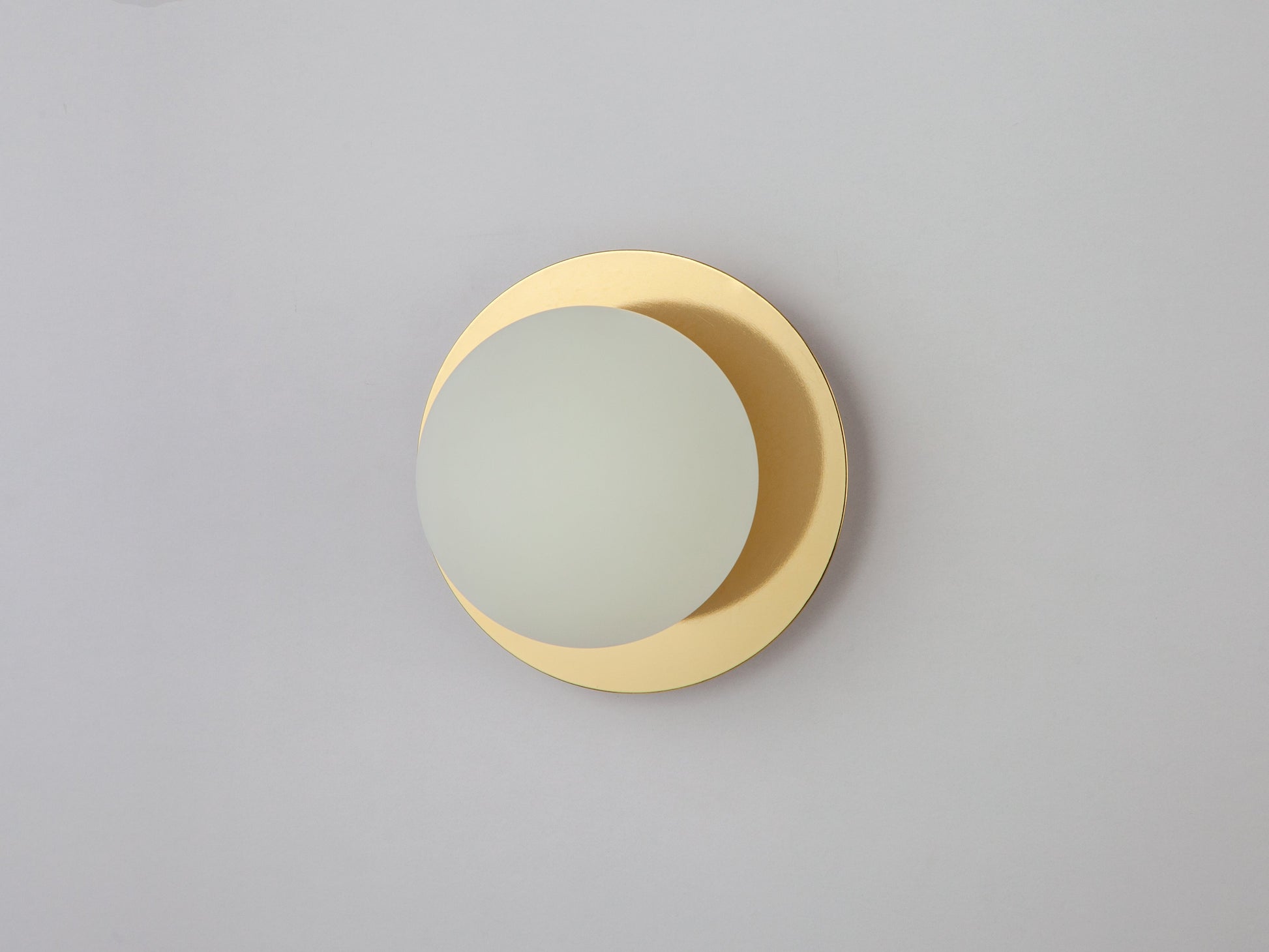 Brass opal disk wall light  Bathroom Wall Light BlissVeranda
