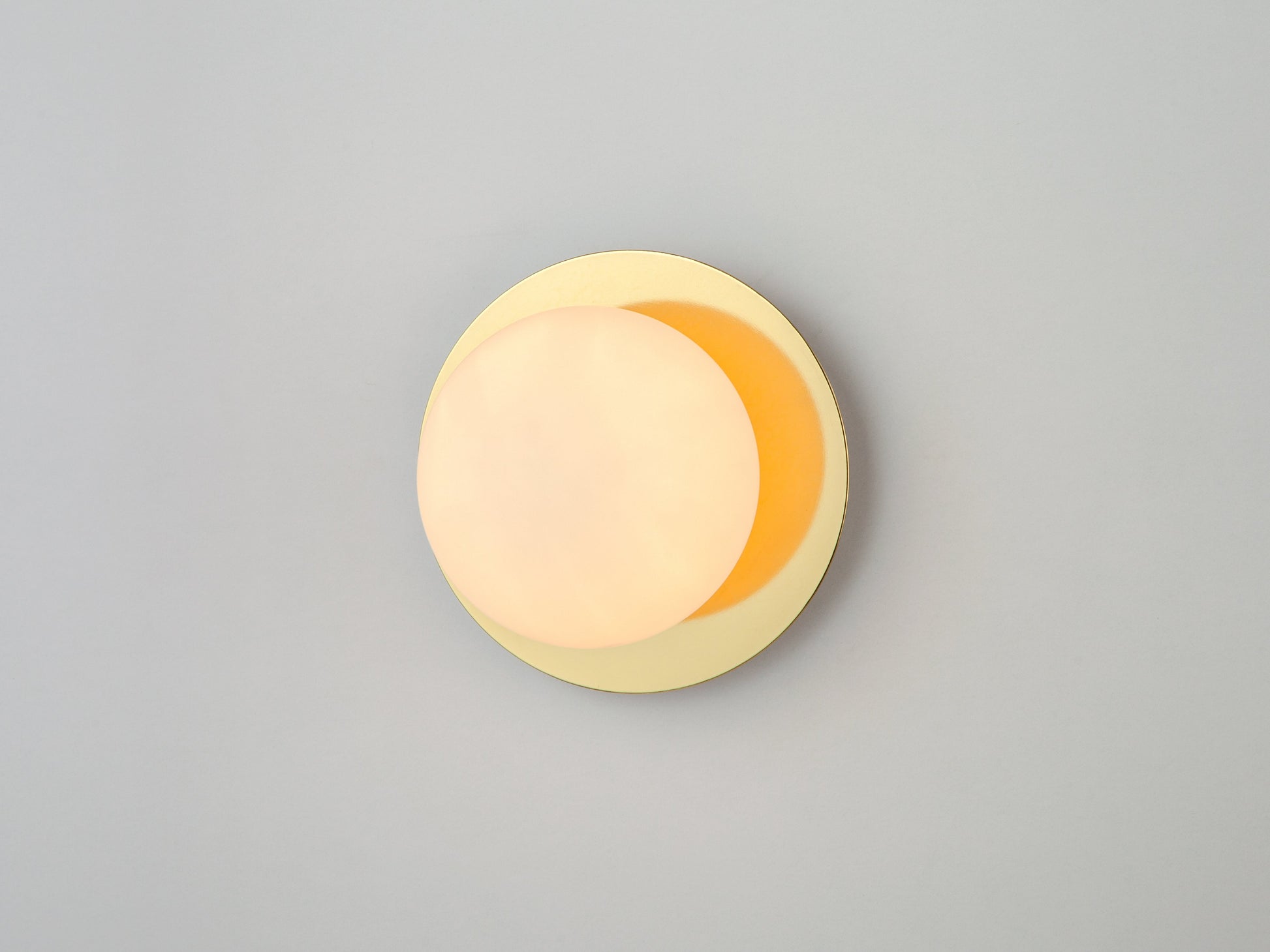Brass opal disk wall light  Bathroom Wall Light BlissVeranda