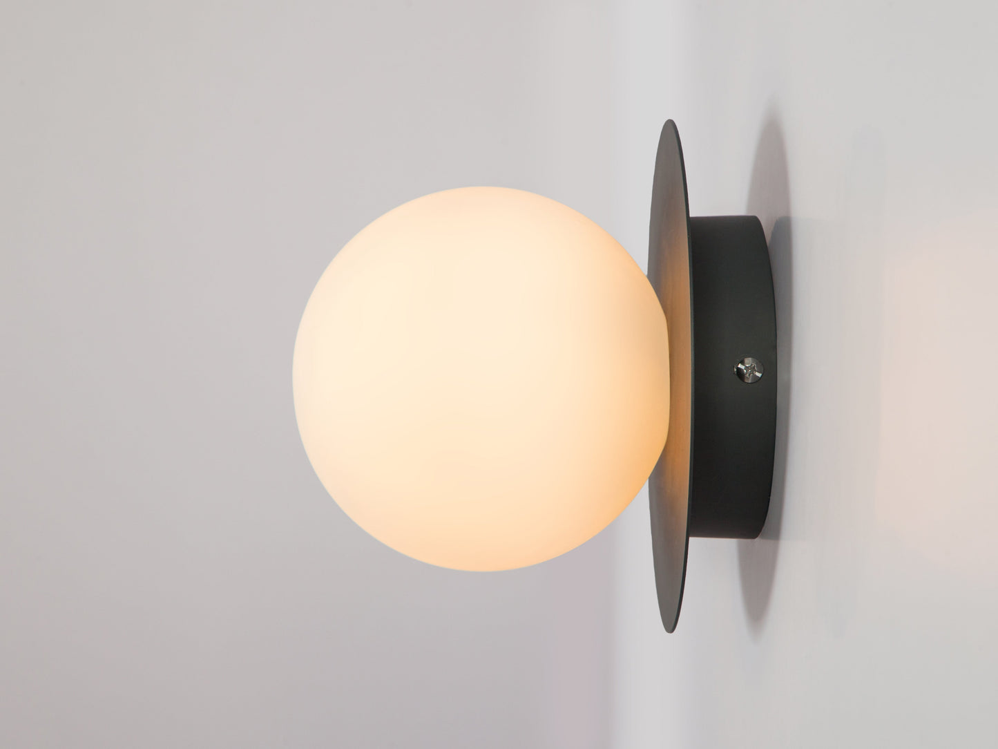 Charcoal grey opal disk wall light  Bathroom Wall Light BlissVeranda