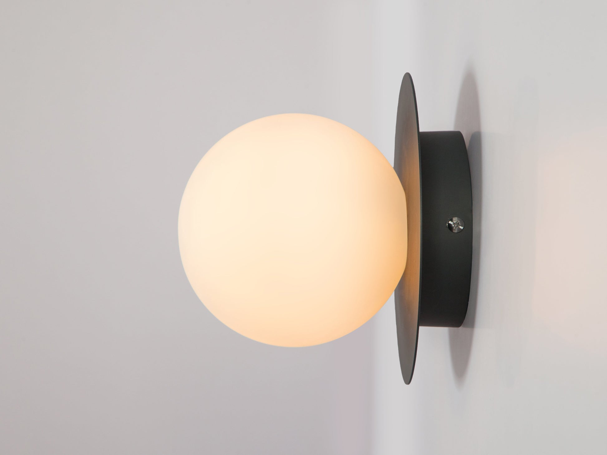 Charcoal grey opal disk wall light  Bathroom Wall Light BlissVeranda
