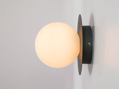 Charcoal grey opal disk wall light  Bathroom Wall Light BlissVeranda