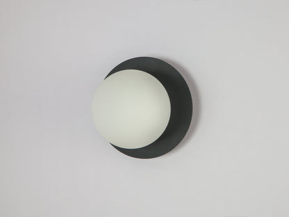 Charcoal grey opal disk wall light  Bathroom Wall Light BlissVeranda
