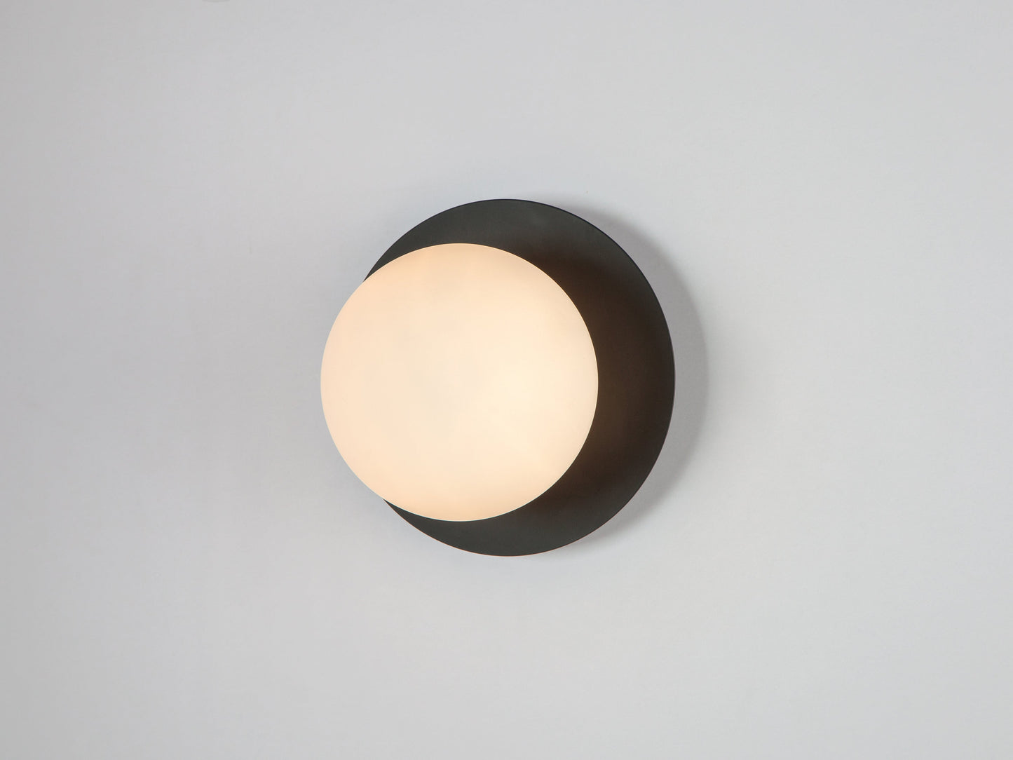 Charcoal grey opal disk wall light  Bathroom Wall Light BlissVeranda