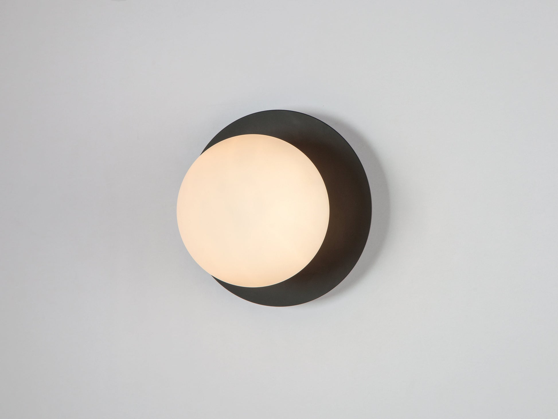 Charcoal grey opal disk wall light  Bathroom Wall Light BlissVeranda
