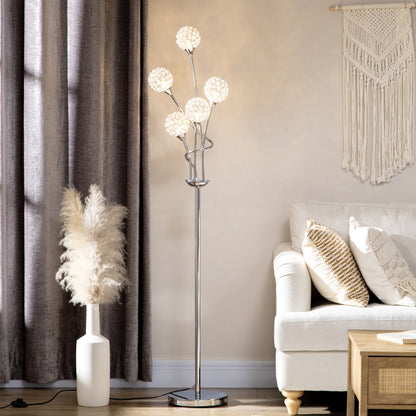 Crystal Floor Lamps for Living Room Bedroom with 5 Light