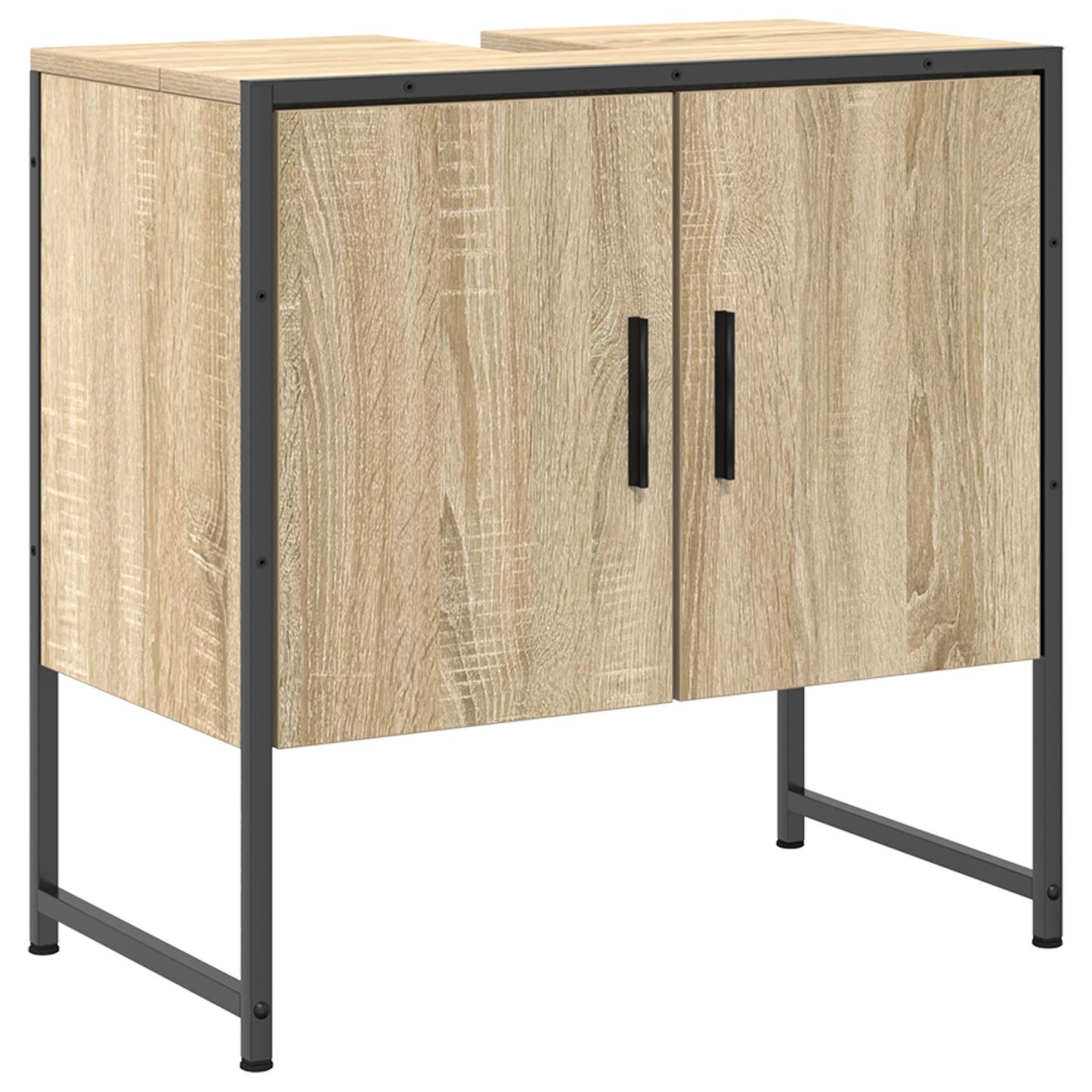 3 Piece Bathroom Furniture Set Sonoma Oak Engineered Wood