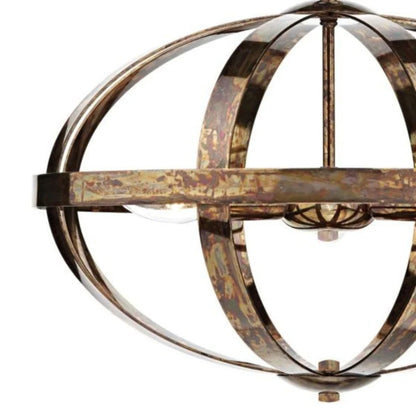 Inga 3 Light Petrol Copper Pendant Ceiling Light