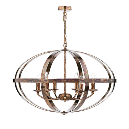 Inga 6 Light Petrol Copper Pendant Ceiling Light